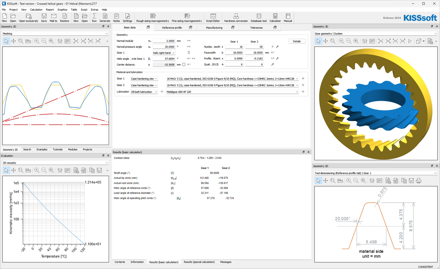 Crossed axis helical gears